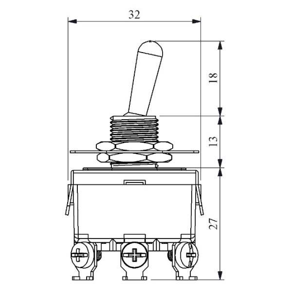 Тумблер EMAS MA122 ON-ON (без дублирующих контактов) - фото №2