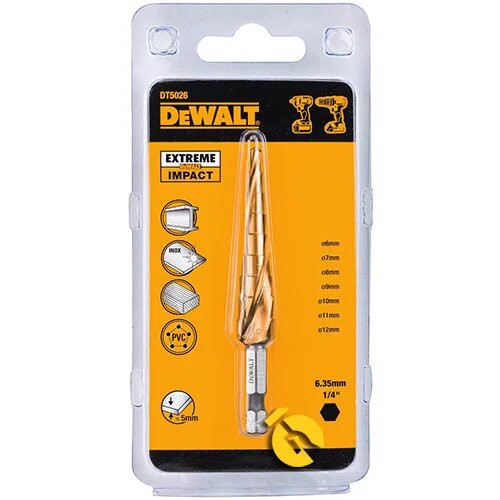 Ступінчасте свердло DeWALT DT5026 Ø 4-12мм по металу - фото №2