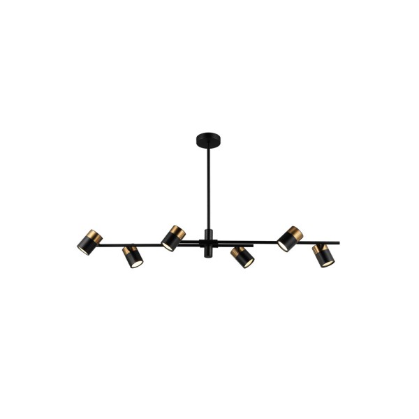 Люстра Italux PND-58892-6-BK-BRO Elice GU10 6x35W IP20 чорна - фото №2