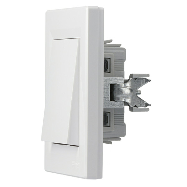 Выключатель кнопочный белый Asfora, EPH0700121 - фото №1