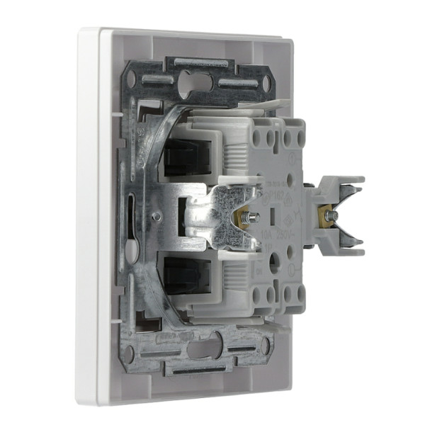 Выключатель кнопочный белый Asfora, EPH0700121 - фото №2