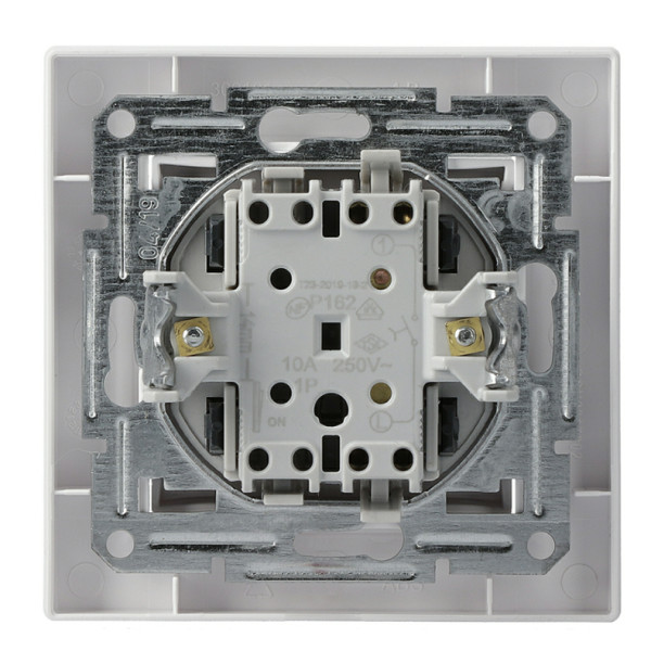 Выключатель кнопочный белый Asfora, EPH0700121 - фото №3