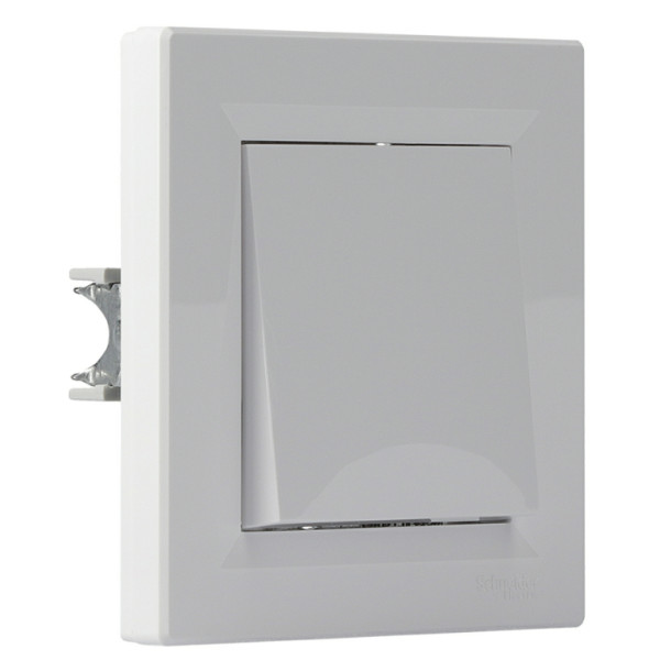 Выключатель кнопочный белый Asfora, EPH0700121 - фото №5