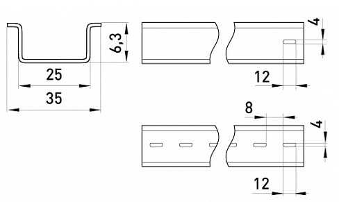 DIN-рейка E.Next 100см - фото №1