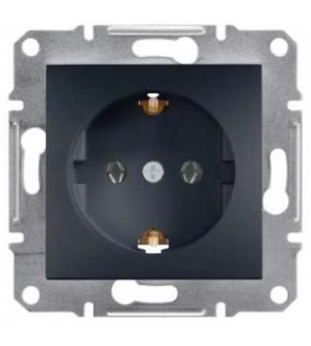 Розетка одинарная без рамки антрацит Asfora, EPH2900171