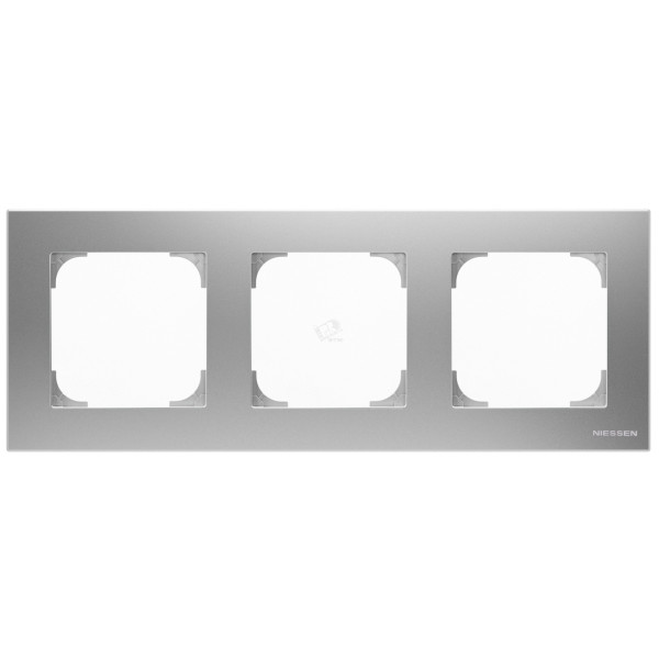 Трехпостовая рамка ABB Sky 8573 PL (серебро)