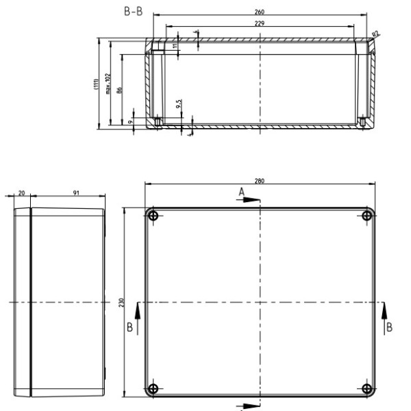 Пустая металлическая распредкоробка Spelsberg AL 337425 (sp15001501) (sp15001501) IP66 - фото №3