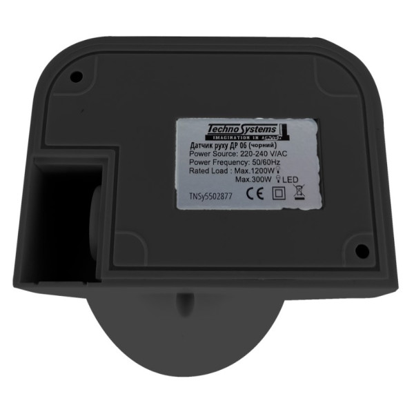 Інфрачервоний датчик руху TNSy ДР 06 1200Вт 180° 12м IP44 чорний (TNSy5502877) - фото №2