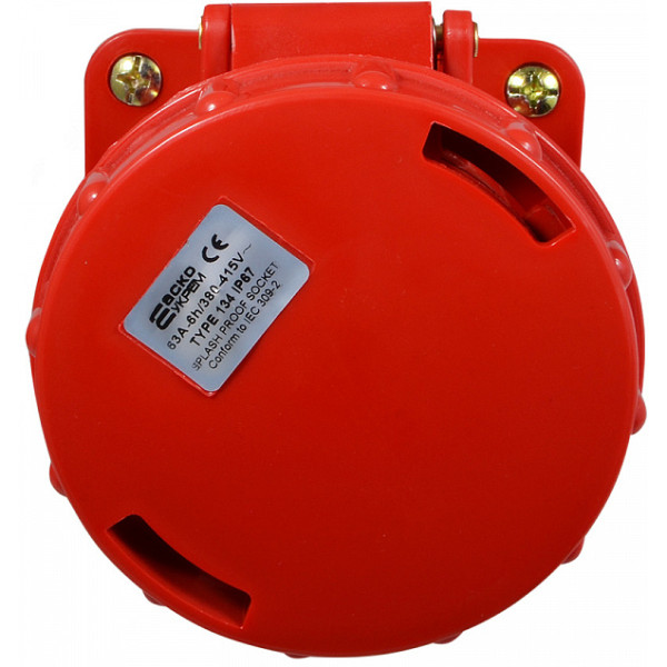 Силовой разъем Аско-Укрем ГC 3Р+РЕ 63А/4 (134) (A0080040007) - фото №1