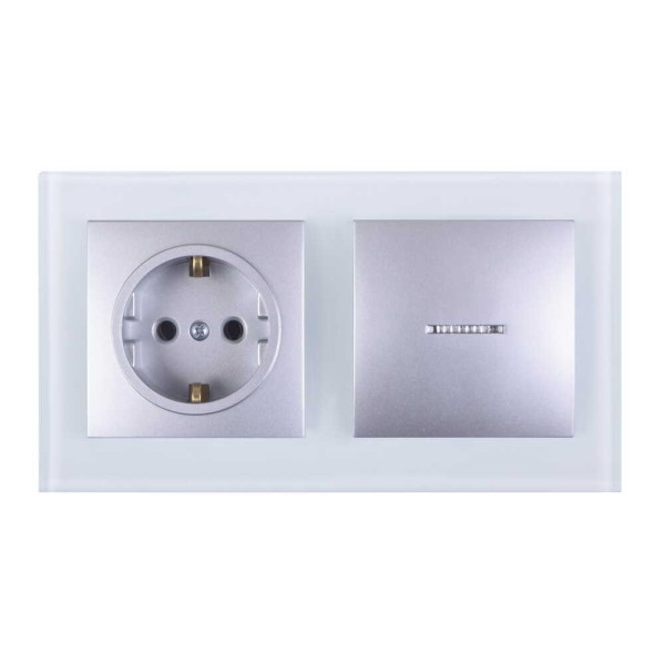 Рамка Nilson Alegra скло біле 2-на ( 25WH0092 ) - фото №1