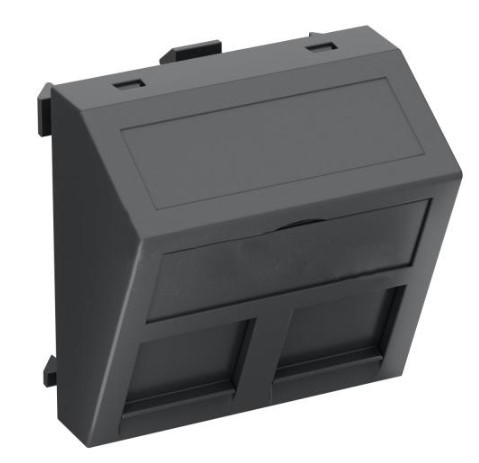 Кутовая накладка для супортов модуля OBO Bettermann 45х45 2x45 R&M Cat.5 та Cat.6 черно-серая (6119300)