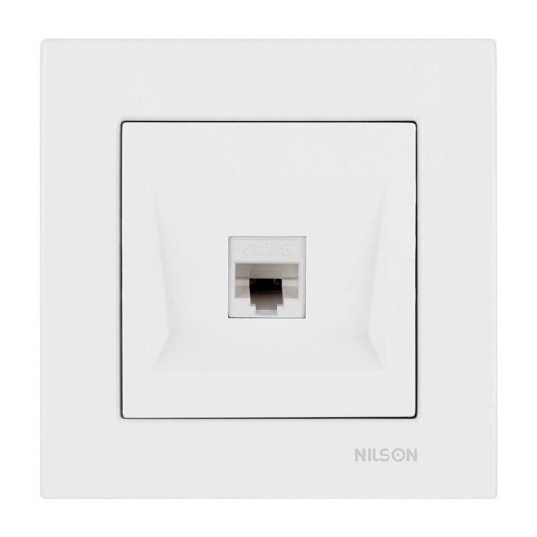 Розетка Nilson Moda біла комп'ютерна CAT6e RJ45 ( 21112045 )