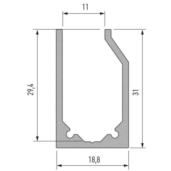 Профіль для світлодіодної стрічки Lumines I10 срібло - фото №1