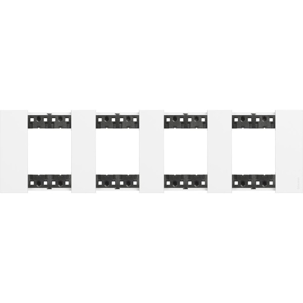 Рамка немецкого стандарта на 4 поста (2+2+2+2 модуля) Bticino Living Now KA4802M4KW белая