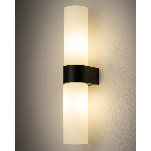 Бра для ванної, світильник Nowodvorski 10728 Natalie G9 2x10W IP44 чорний - фото №1