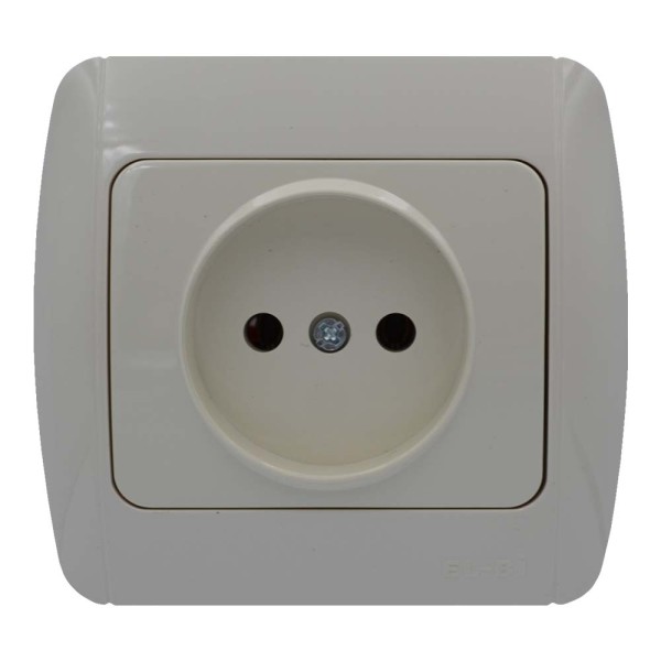 Розетка ELBI ZIRVE Fixline кремовая 1-я без заземления (501-010301-215)