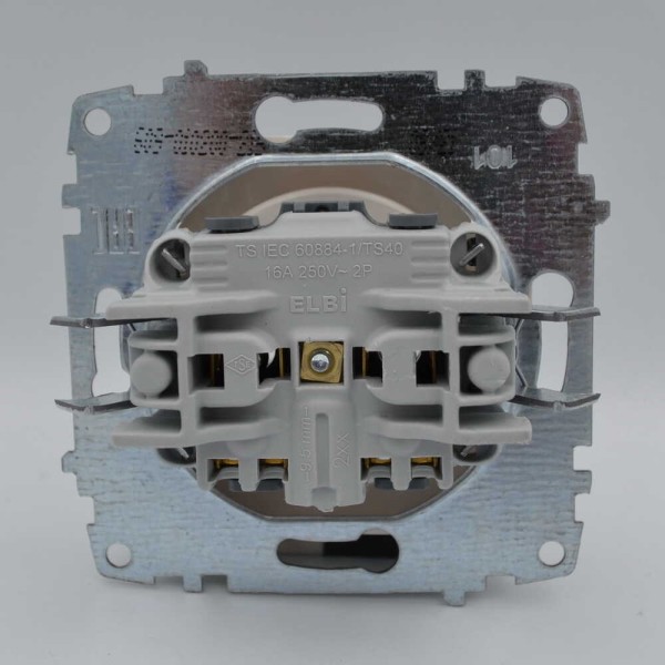 Розетка ELBI ZIRVE Fixline кремовая 1-я без заземления (501-010301-215) - фото №3