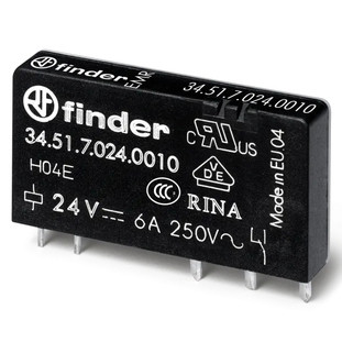 Ультратонкое реле Finder 1CO 6A 12В DC (345170120010)