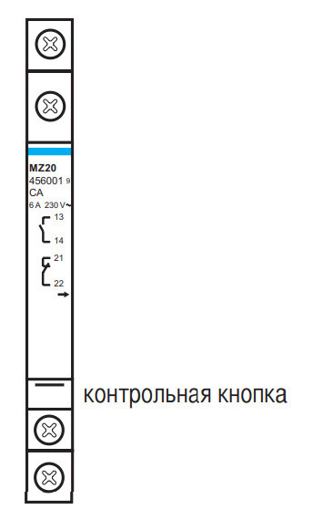 Дополнительный контакт Hager MZ201 6 А, 1НЗ+1НВ, 0,5М - фото №4