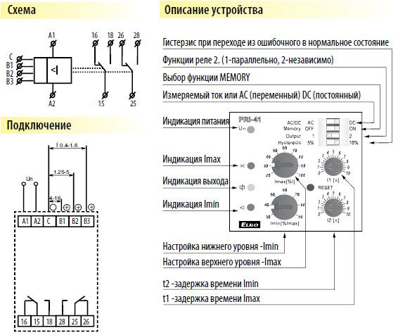 Реле контролю струму PRI-41/24V - фото №2