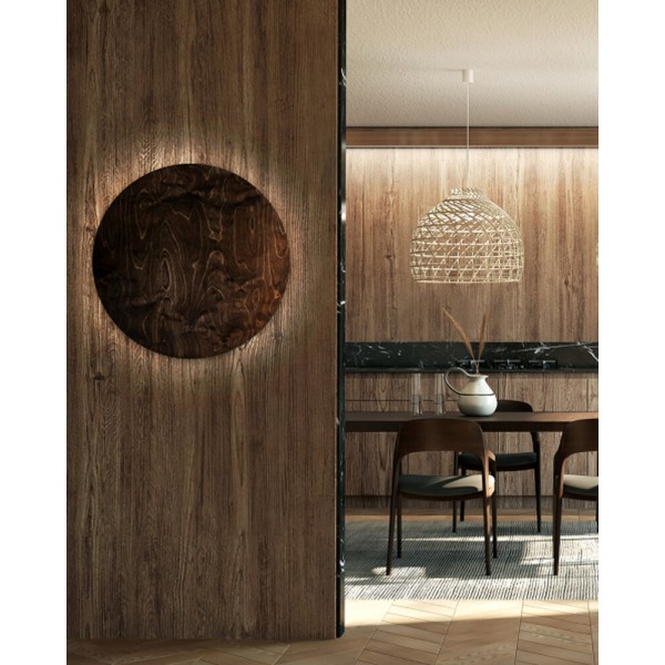 Бра, настінний світильник Nowodvorski 11292 Ring Timber XL LED 1x16W 3000K 290Lm IP20 коричневий - фото №1