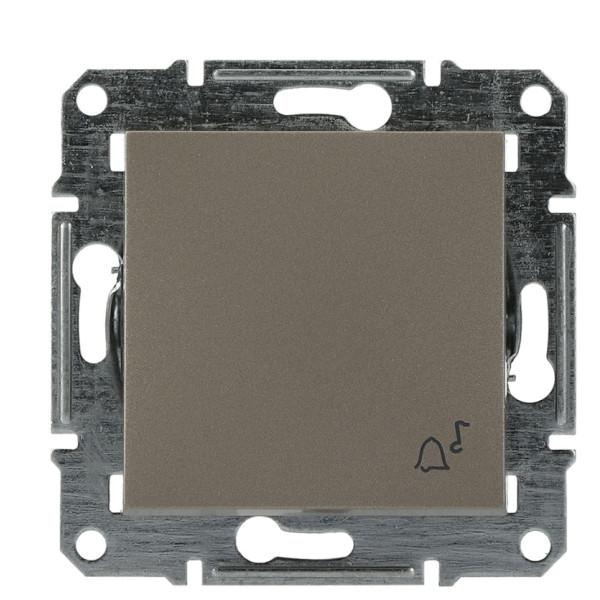 Выключатель кнопочный без рамки «Звонок» бронза Asfora, EPH0800169