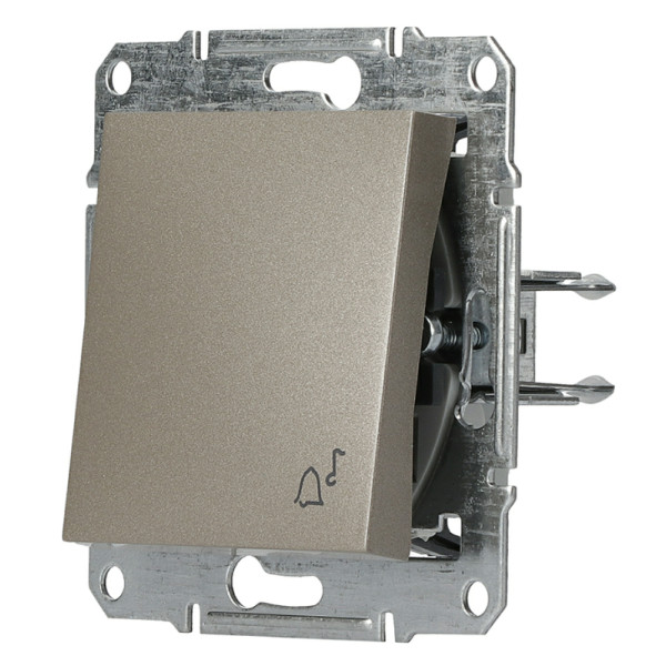 Выключатель кнопочный без рамки «Звонок» бронза Asfora, EPH0800169 - фото №5