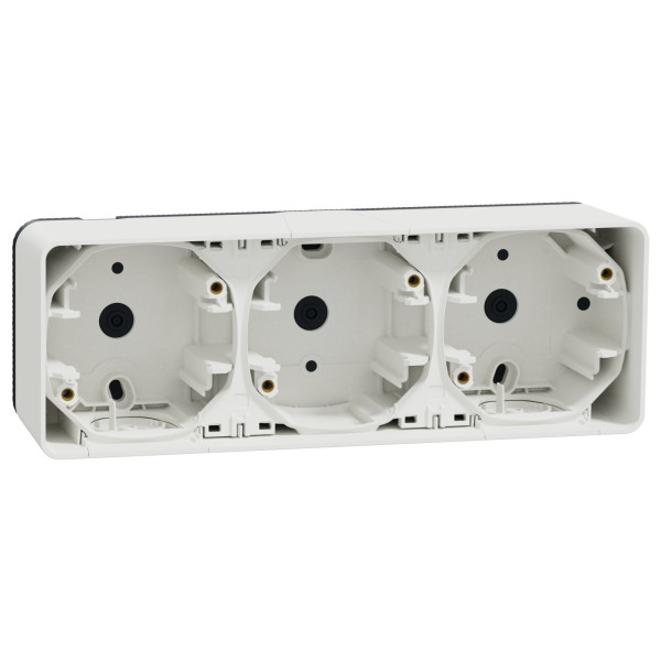 Накладний блок підрозетників на 3 місця Schneider Electric MUR39913 IP55 (білий)