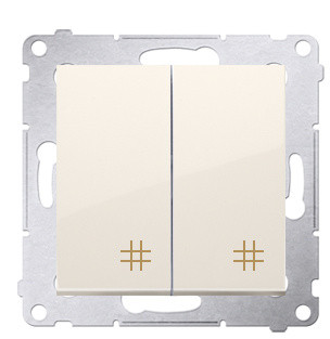 Двойной перекрестный выключатель Kontakt Simon Simon 54 Premium DW7/2.01/41 (кремовый)
