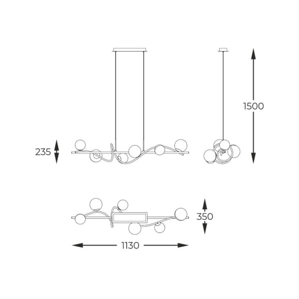 Люстра Zuma Line MD3145-6-EBGN Nisyro G9 6x3.5W IP20 Чорна - фото №1