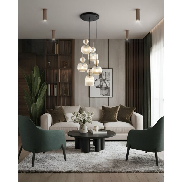 Подвесной светильник, люстра TK Lighting 11043 Sophia E14 5x10W IP20 янтарный - фото №1