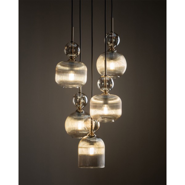 Подвесной светильник, люстра TK Lighting 11043 Sophia E14 5x10W IP20 янтарный - фото №2