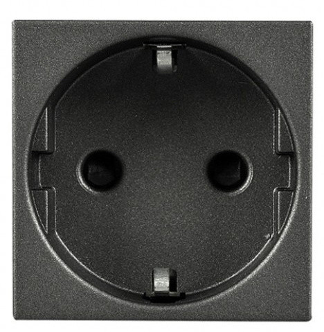 Механизм розетки ABB Zenit N2288 AN 2М с заземлением и защитными шторками (антрацит)