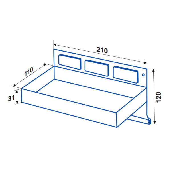 Магнітний тримач для інструменту (полиця) 7013-21, 21 см - фото №5