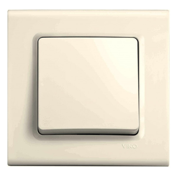 Вимикач 1-клавішний кремовий VIKO Linnera