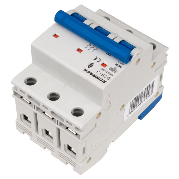 Автоматичний вимикач Schrack AM019325 10кА 25А 3P х-ка D - фото №4