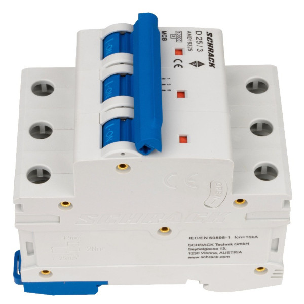 Автоматичний вимикач Schrack AM019325 10кА 25А 3P х-ка D - фото №7