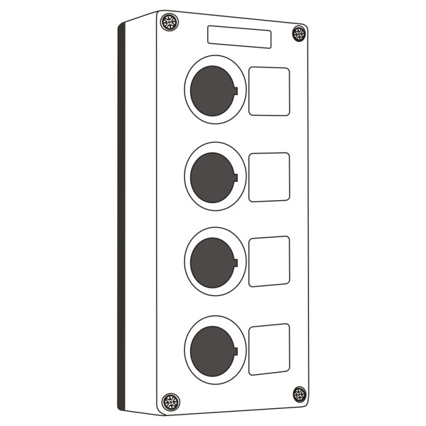 Корпус кнопочного поста Promfactor BOXP2-4 IP54 на 4 места (BOXP2-4) - фото №1