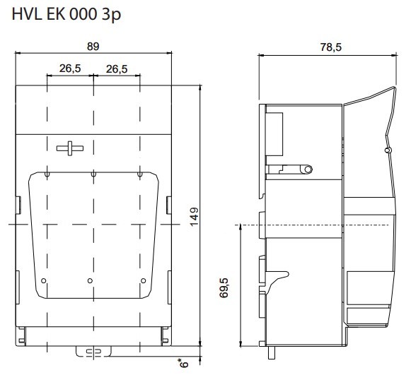 Роз'єднувач Eti HVL EK 000 3P 100A (1701000) - фото №2