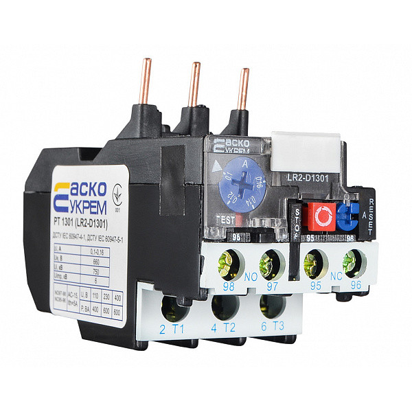 Тепловое реле Аско-Укрем PT 1301 0,1-0,16А LA1-KN40 (A0040060001)