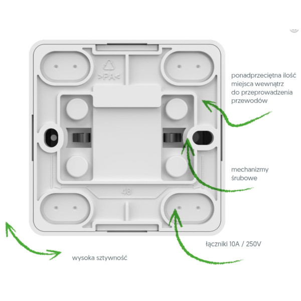 Одноклавішний вимикач Elektro-Plast Berg 3710-00 (білий) - фото №2