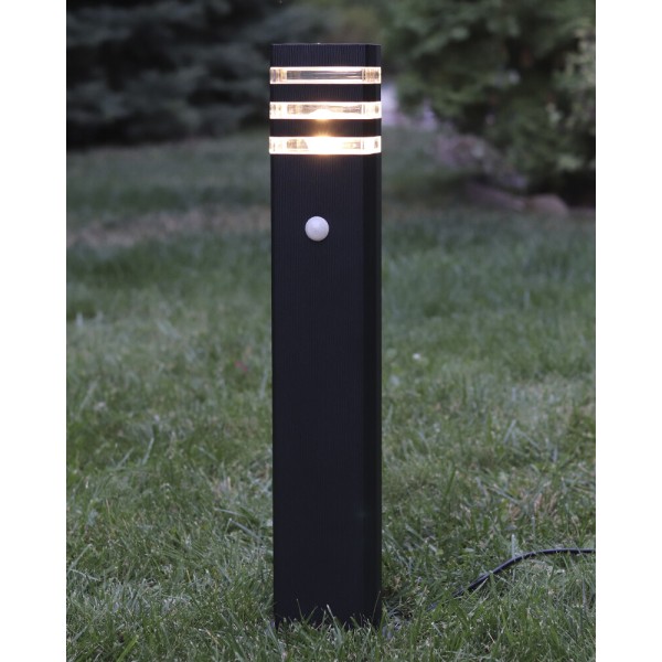 Вуличний світильник з датчиком руху Nowodvorski 9097 Rio Sensor E27 1x10W IP54 чорний - фото №1