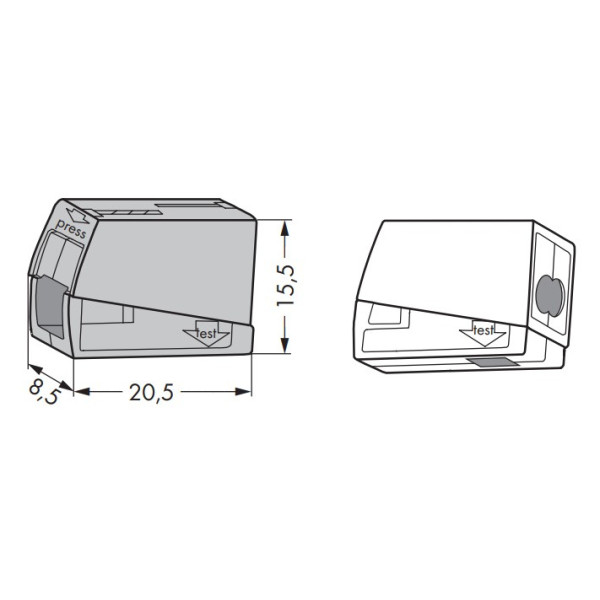 Клемма 224-112 для подключения светильников на 2 входных проводника 1,0-2,5 мм2 WAGO - фото №4