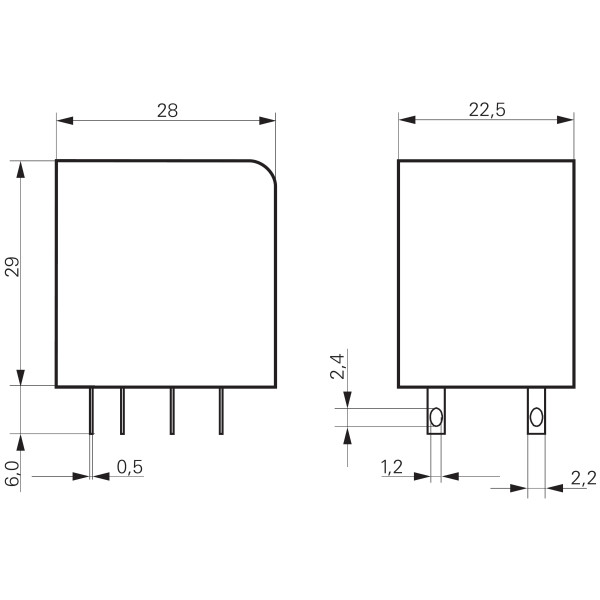 Миниатюрное реле Schrack PT270024 24В DC 12А - фото №1