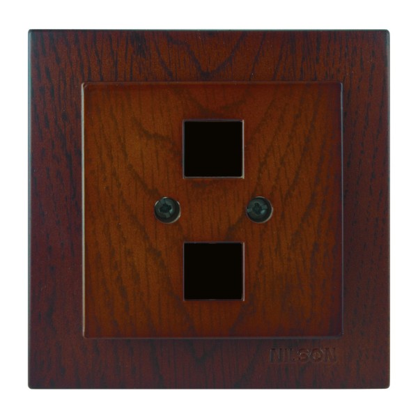 Розетка Nilson Touran горіх комп'ютерна 2-на без модуля ( 24271043 )