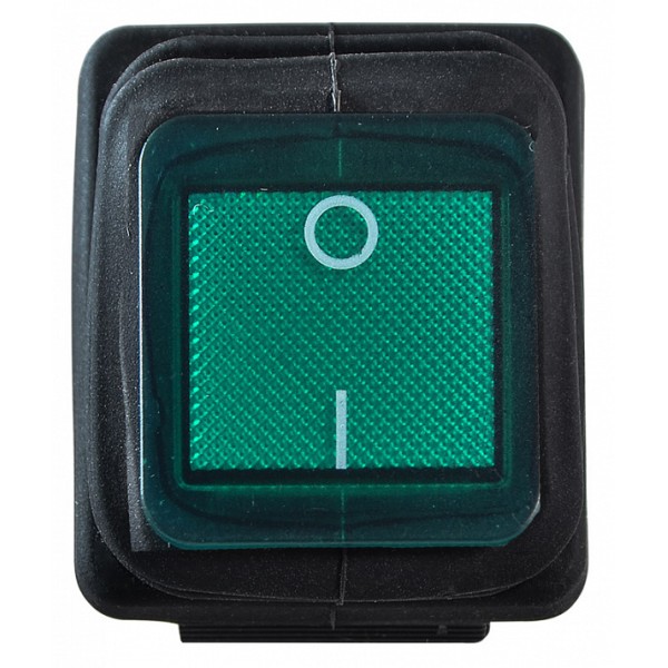 Переключатель Аско-Укрем KCD2-201NW GR/B (0-I) IP54 с подсветкой зеленый (A0140040115) - фото №1