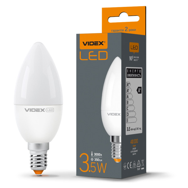 Світлодіодна лампа Videx C37e E14 3,5Вт 3000K (VL-C37e-35143) - фото №2