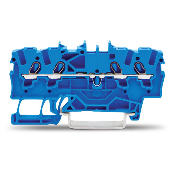 Проходная клемма Wago 2000-1404 для Ex e для использования во взрывоопасных условиях по Eх I (синяя) - фото №1