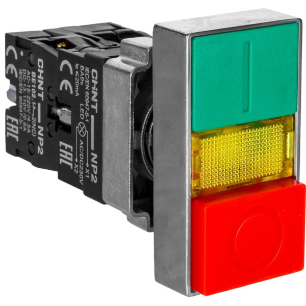 Двойная кнопка Chint NP2-BW8465 1NO+1NC AC 230В IP40 (574789)