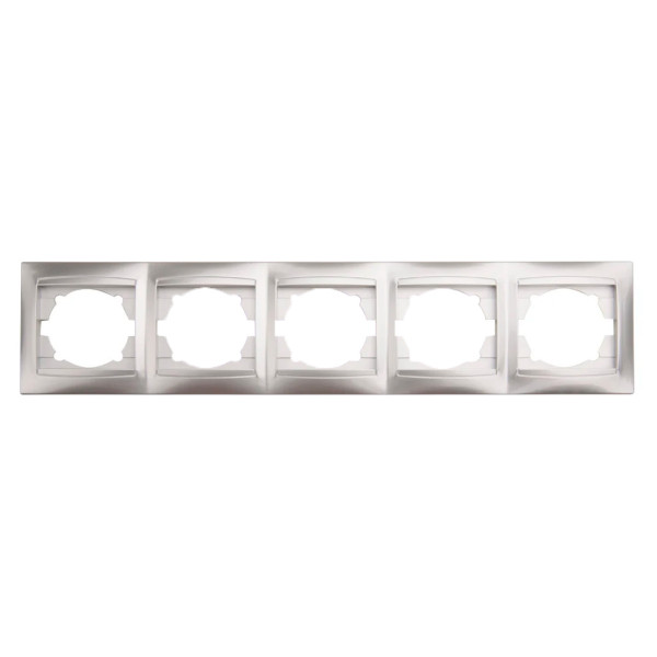 Горизонтальная 5-местная рамка Elcor Emily 9215 (211566) серый металлик